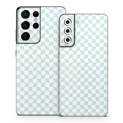 Checker Light Blue Samsung Galaxy S21 Series Skin