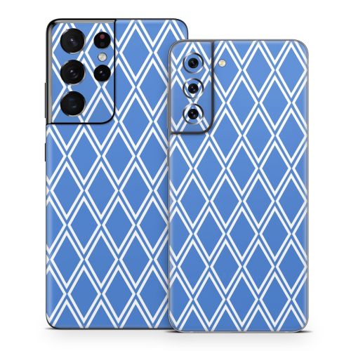Blue Checks Samsung Galaxy S21 Series Skin