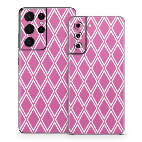 Pink Checks Samsung Galaxy S21 Series Skin