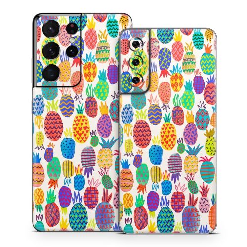 Colorful Pineapples Samsung Galaxy S21 Series Skin