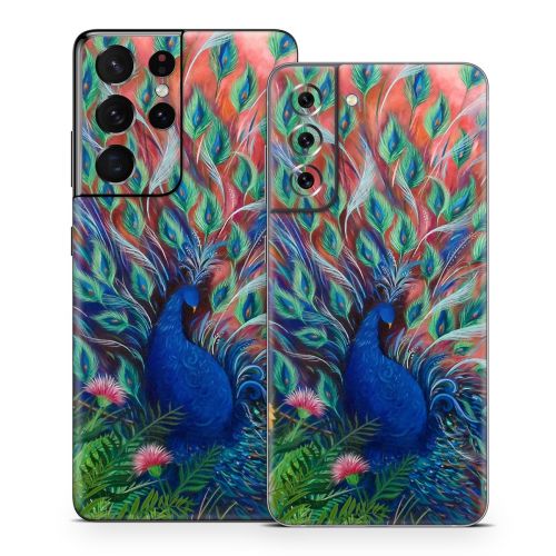 Coral Peacock Samsung Galaxy S21 Series Skin
