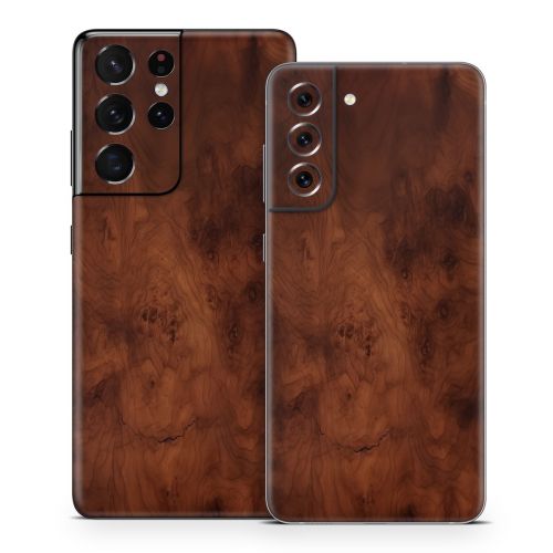 Dark Burlwood Samsung Galaxy S21 Series Skin