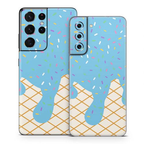 Cotton Candy Ice Cream Drip Samsung Galaxy S21 Series Skin