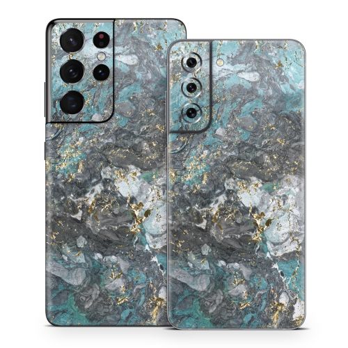Gilded Glacier Marble Samsung Galaxy S21 Series Skin