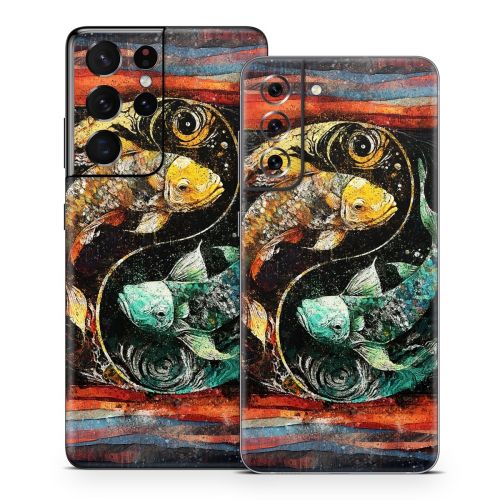 Koi Fish Yin Yang Samsung Galaxy S21 Series Skin