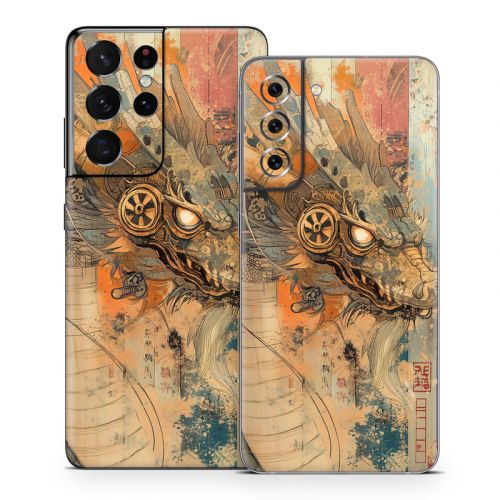 Orange Dragon Samsung Galaxy S21 Series Skin
