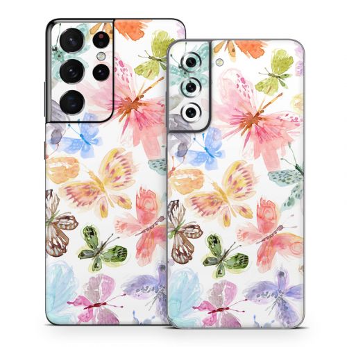 Pastel Butterflies Samsung Galaxy S21 Series Skin