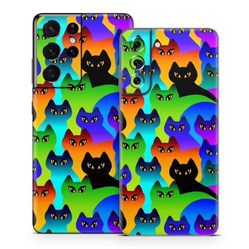 Rainbow Cats Samsung Galaxy S21 Series Skin