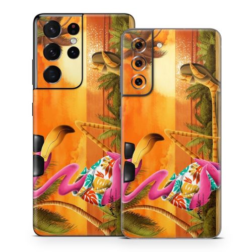 Sunset Flamingo Samsung Galaxy S21 Series Skin