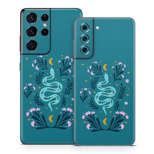Snake and Flowers Samsung Galaxy S21 Series Skin