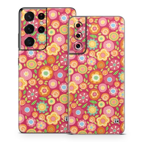Flowers Squished Samsung Galaxy S21 Series Skin