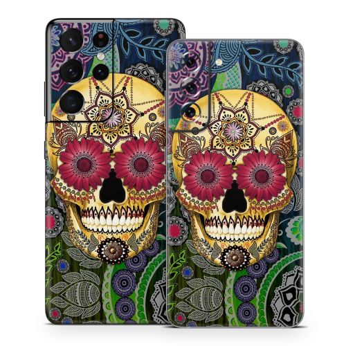 Sugar Skull Paisley Samsung Galaxy S21 Series Skin