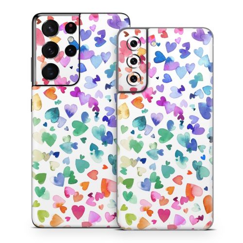 Valentines Love Hearts Samsung Galaxy S21 Series Skin