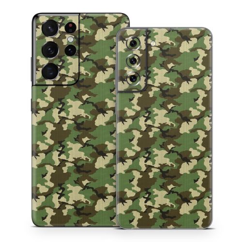 Woodland Camo Samsung Galaxy S21 Series Skin