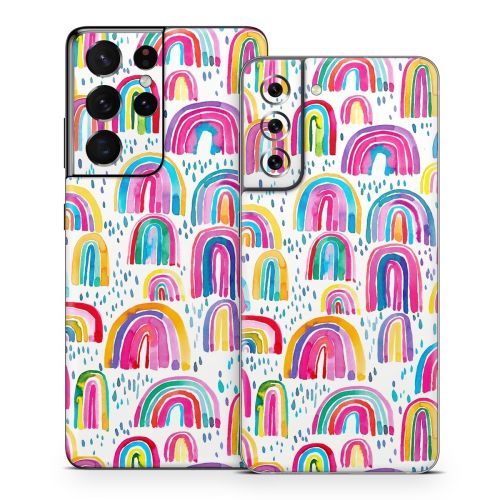 Watercolor Rainbows Samsung Galaxy S21 Series Skin