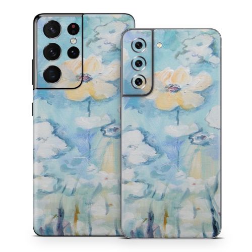 White & Blue Samsung Galaxy S21 Series Skin