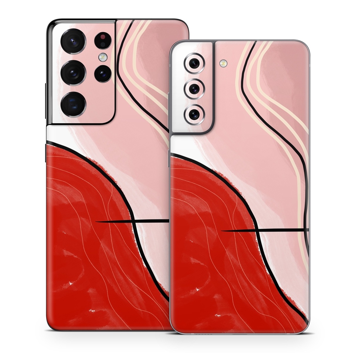 Samsung Galaxy S21 Series Skin design of Red, Line, Lip, Material Property, Mouth, Illustration, Graphics, Liquid, Modern Art, Graphic Design, Art, with white, black, brown, red colors