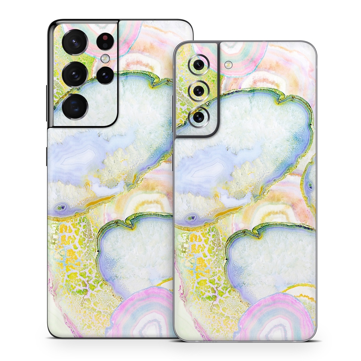 Samsung Galaxy S21 Series Skin design of Watercolor paint, Illustration, Paint, Child art, Art, with blue, purple, green, yellow, pink colors