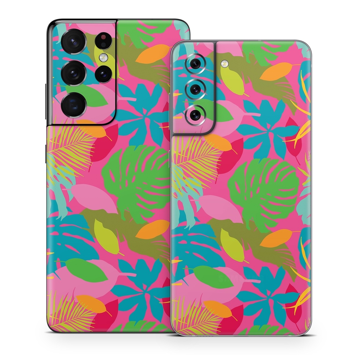 Samsung Galaxy S21 Series Skin design of Organism, Pink, Rectangle, Magenta, Aqua, Art, Symmetry, Pattern, Painting, Electric blue, with pink, green, blue, yellow, orange, red colors