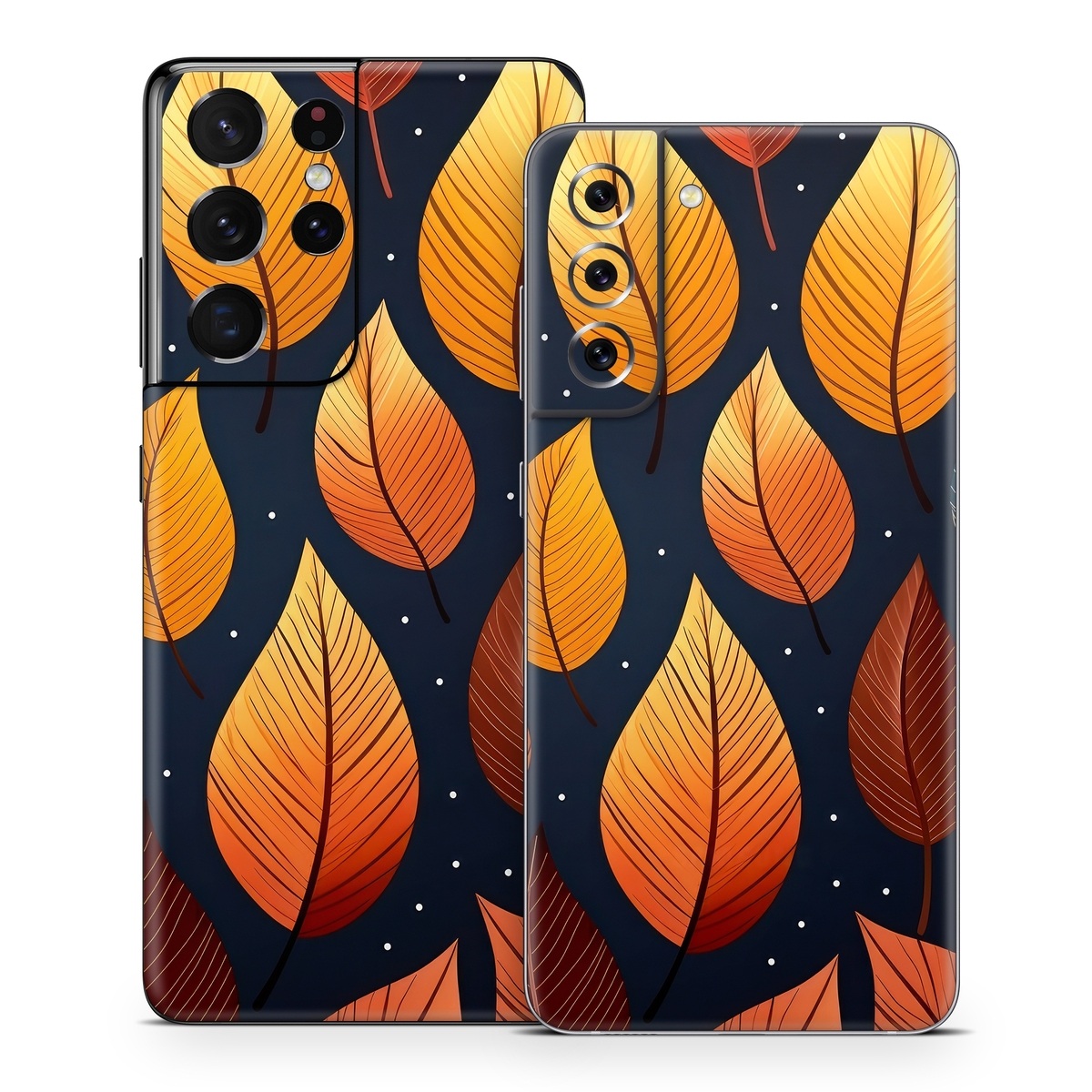 Samsung Galaxy S21 Series Skin design of Amber, Orange, Lighting, Sunlight, Font, Art, Material property, Symmetry, Wood, Circle, with yellow, orange, black, white, red colors