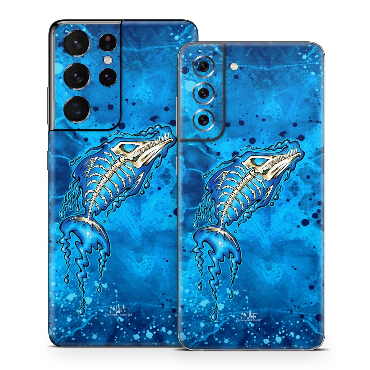 Samsung Galaxy S21 Series Skin design of Blue, Water, Aqua, Electric blue, Illustration, Graphic design, Liquid, Graphics, Marine biology, Art, with blue, white colors