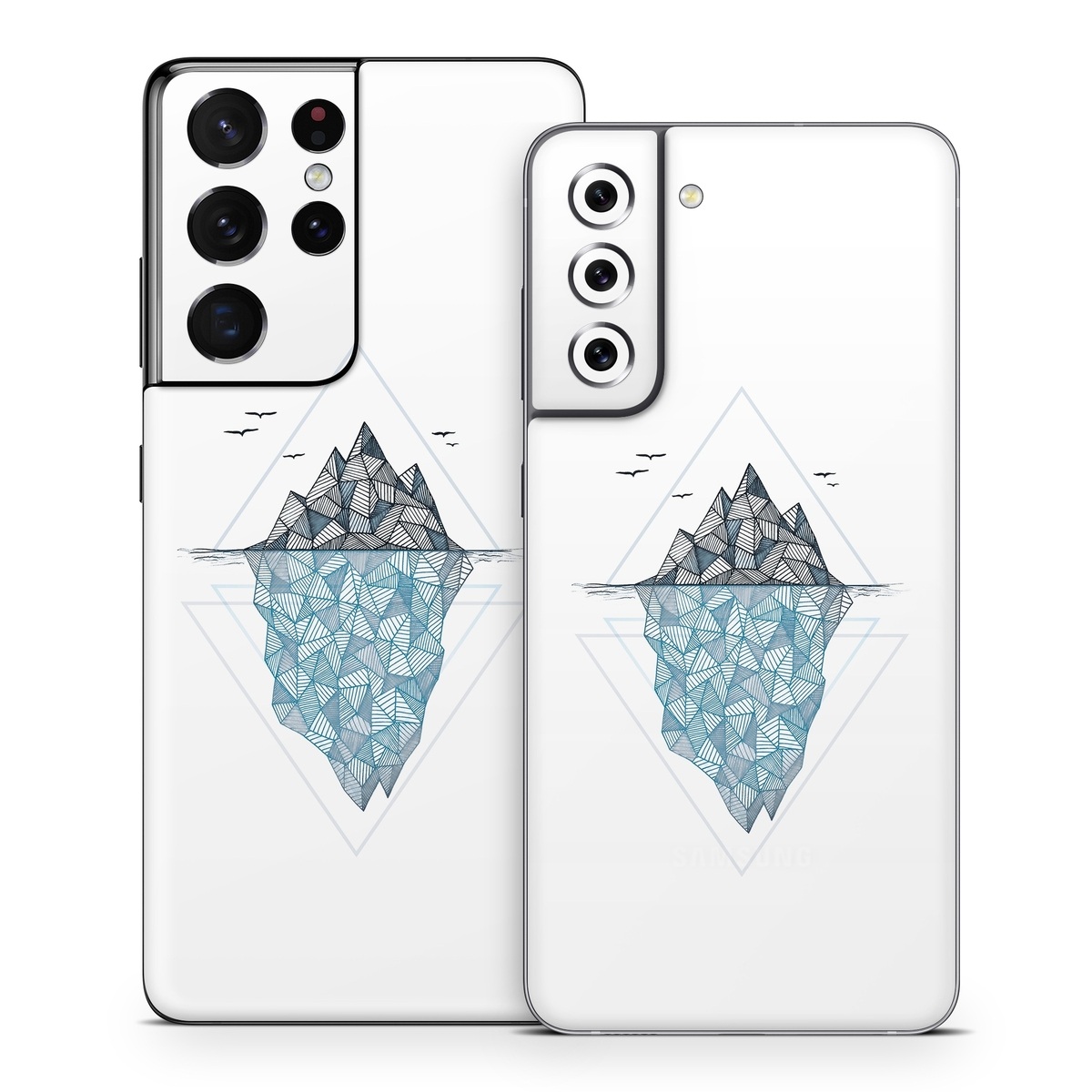 Samsung Galaxy S21 Series Skin design of Line, Illustration, Design, Symmetry, Pattern, Triangle, Art, with white, black, gray, blue colors