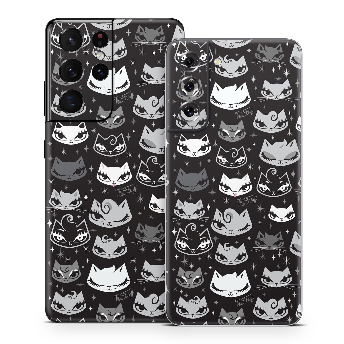 Samsung Galaxy S21 Series Skin design of Pattern, Design, Headgear, Hat, Smile, Team, Crowd, with black, white, gray colors