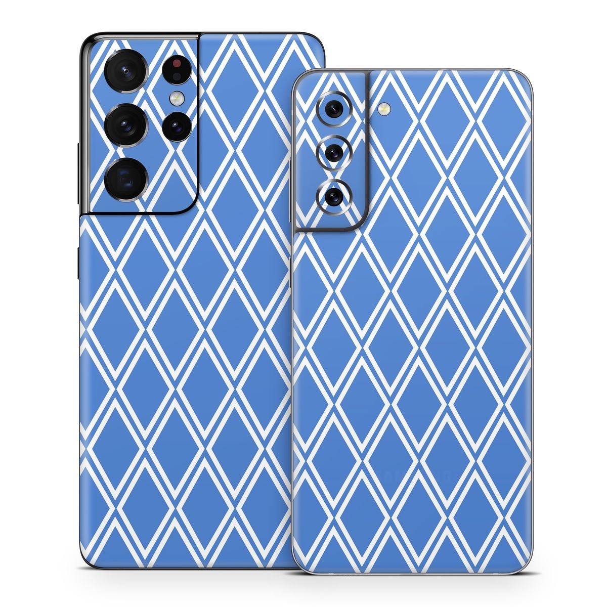 Samsung Galaxy S21 Series Skin design of Azure, Font, Aqua, Material property, Symmetry, Parallel, Rectangle, Electric blue, Circle, Pattern, with blue, white colors