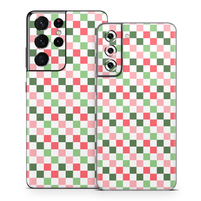 Samsung Galaxy S21 Series Skin design of Red, Design, Graphics, with white, green, red, pink colors