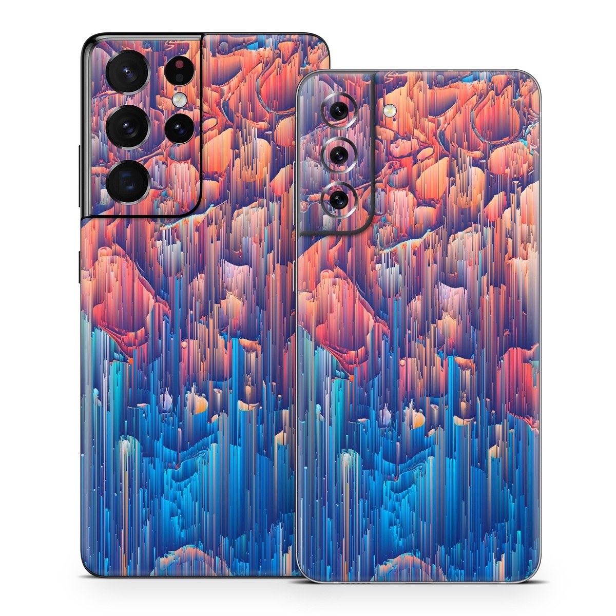 Samsung Galaxy S21 Series Skin design of Blue, Turquoise, Formation, Sky, Design, City, Geology, Photography, Stock photography, Landscape, with blue, yellow, orange, red, pink colors