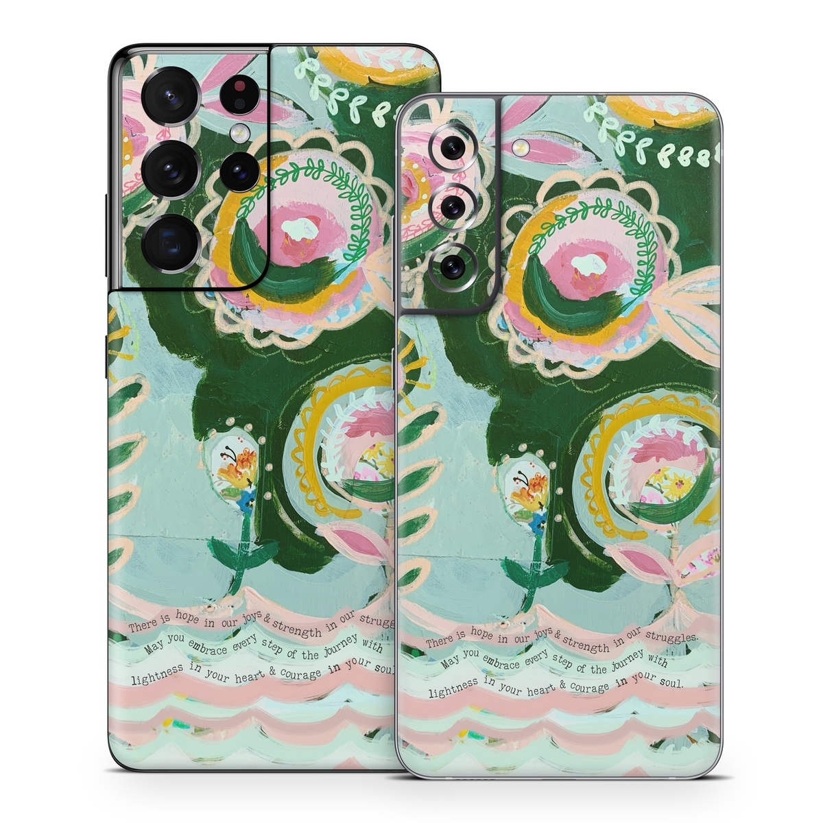 Samsung Galaxy S21 Series Skin design of Textile, Art, Font, Creative arts, Pattern, Painting, Circle, Illustration, Motif, Drawing, with blue, green, pink, yellow, orange, black colors