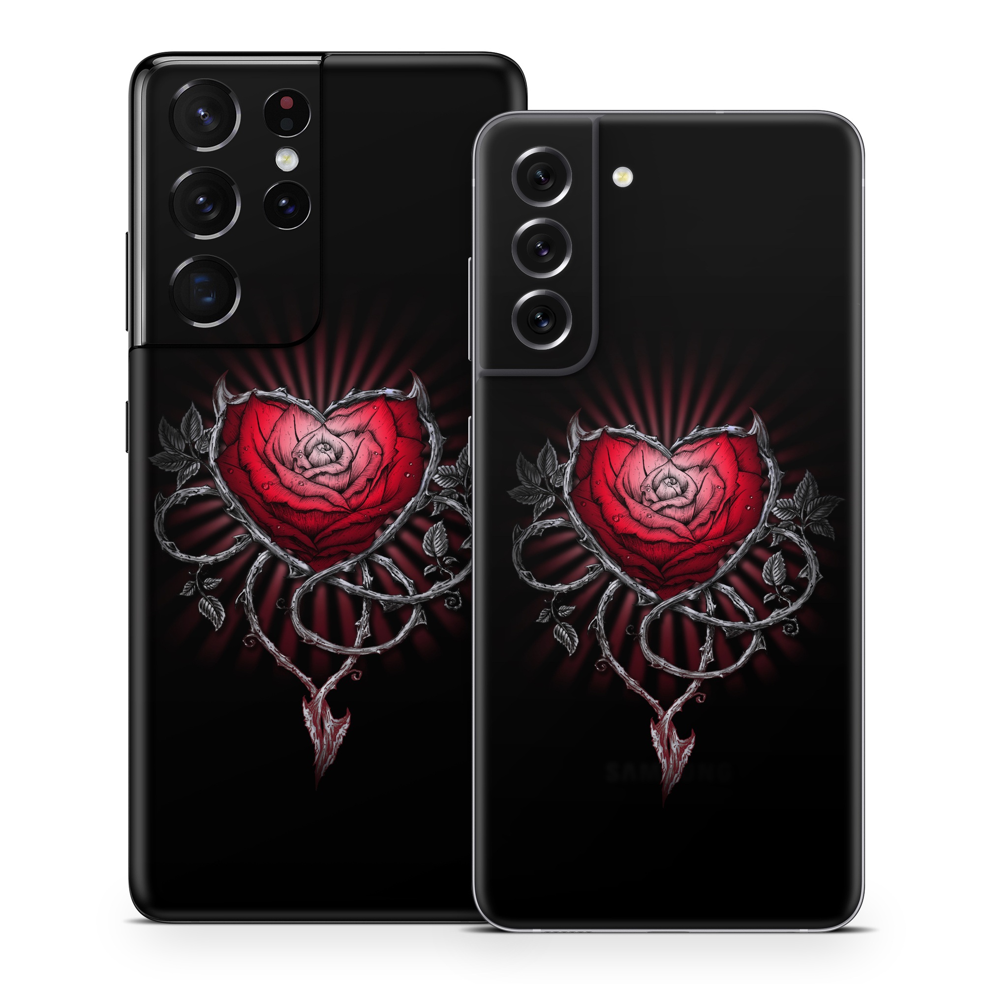 Samsung Galaxy S21 Series Skin design of Human body, Flash photography, Gesture, Sleeve, Petal, Font, Jewellery, Fictional character, Magenta, Symmetry, with black, white, red, gray colors