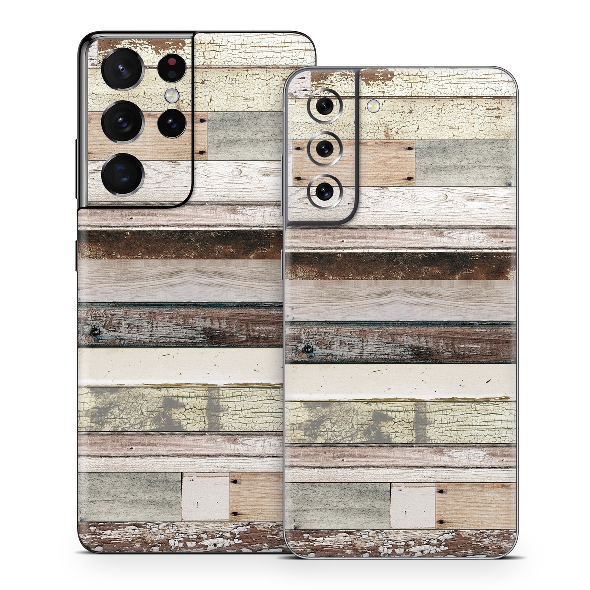 Samsung Galaxy S21 Skin design of Wood, Wall, Plank, Line, Lumber, Wood stain, Beige, Parallel, Hardwood, Pattern, with brown, white, gray, yellow colors
