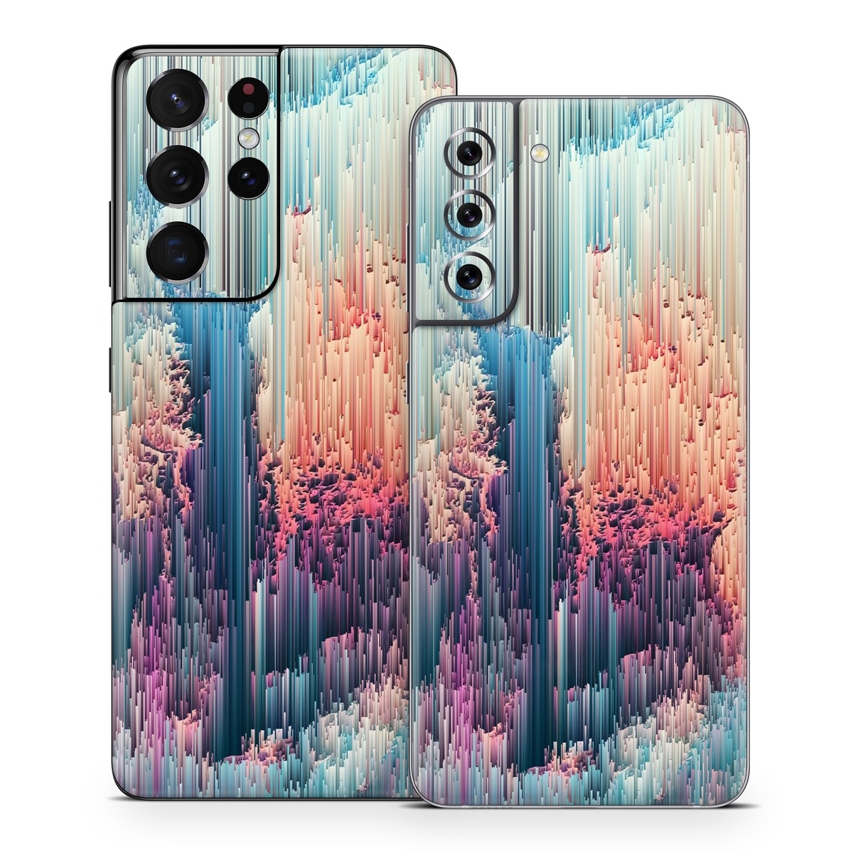Samsung Galaxy S21 Series Skin design of Blue, Pink, Sky, Turquoise, Design, Rock, Textile, Photography, Cloud, Winter, with white, blue, purple, pink, red colors