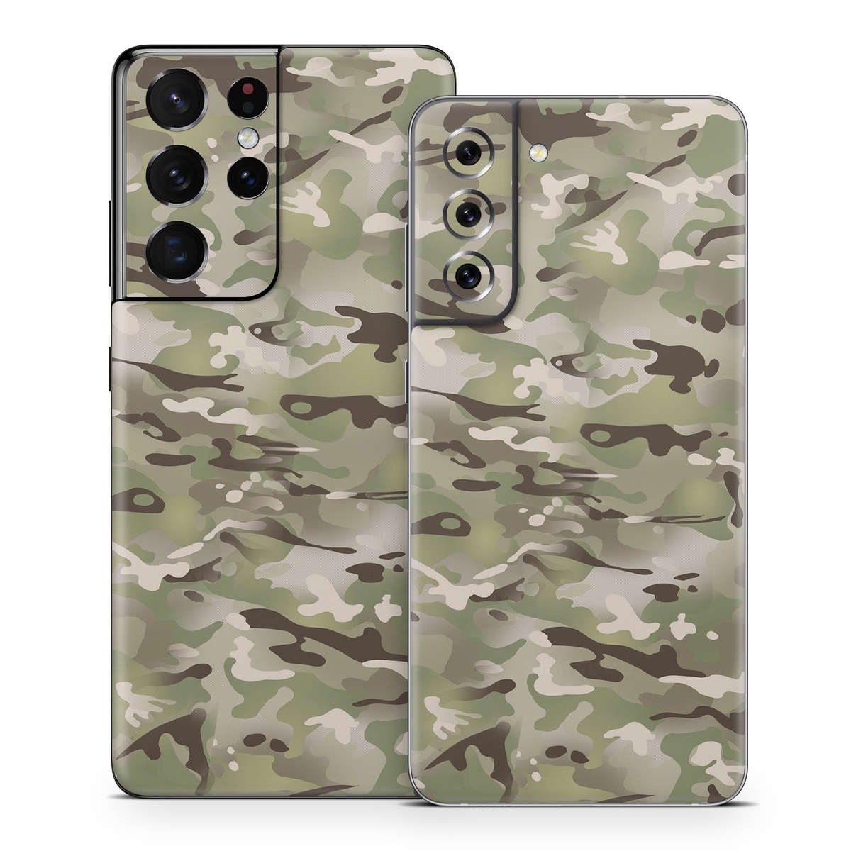 Samsung Galaxy S21 Series Skin design of Military camouflage, Camouflage, Pattern, Clothing, Uniform, Design, Military uniform, Bed sheet, with gray, green, black, red colors