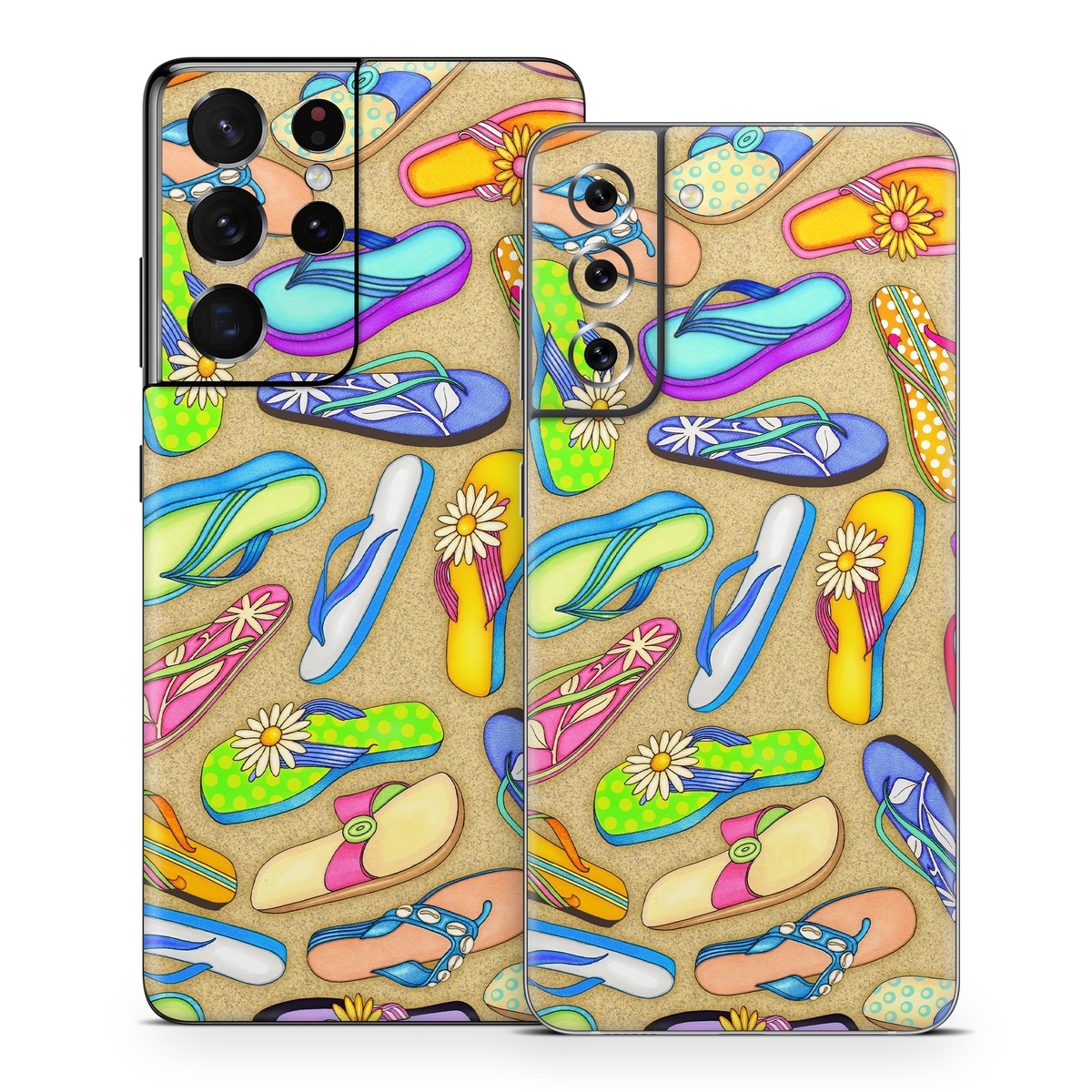 Samsung Galaxy S21 Series Skin design of Pattern, Design, Visual arts, Footwear, Art, with gray, green, blue, pink, purple, orange colors