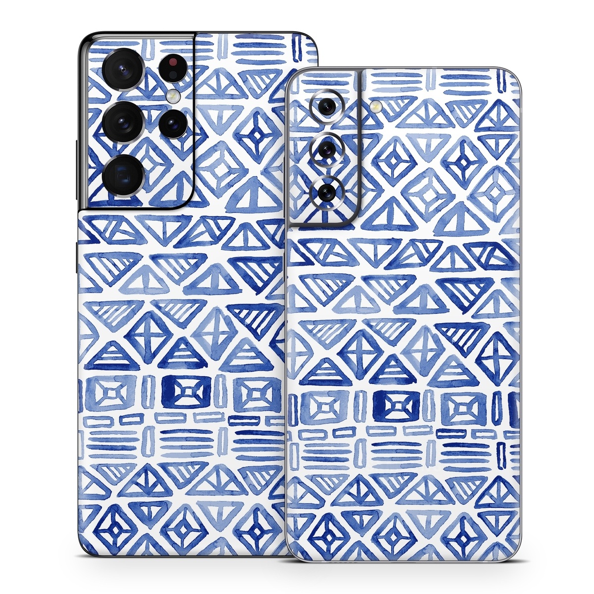 Samsung Galaxy S21 Series Skin design of Pattern, Line, Design, Symmetry, Visual arts, Parallel, with white, blue colors