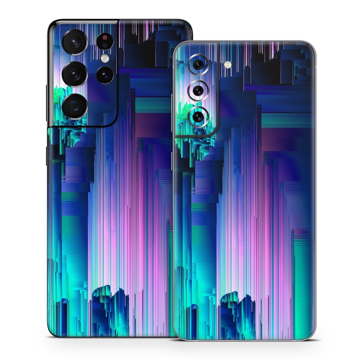 Samsung Galaxy S21 Series Skin design of Blue, Green, Light, Colorfulness, with blue, purple, pink, white colors