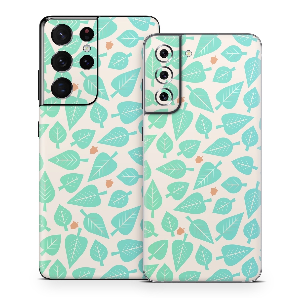 Samsung Galaxy S21 Series Skin design of Aqua, Pattern, Turquoise, Teal, Wrapping paper, Design, Wallpaper, with yellow, green, orange colors