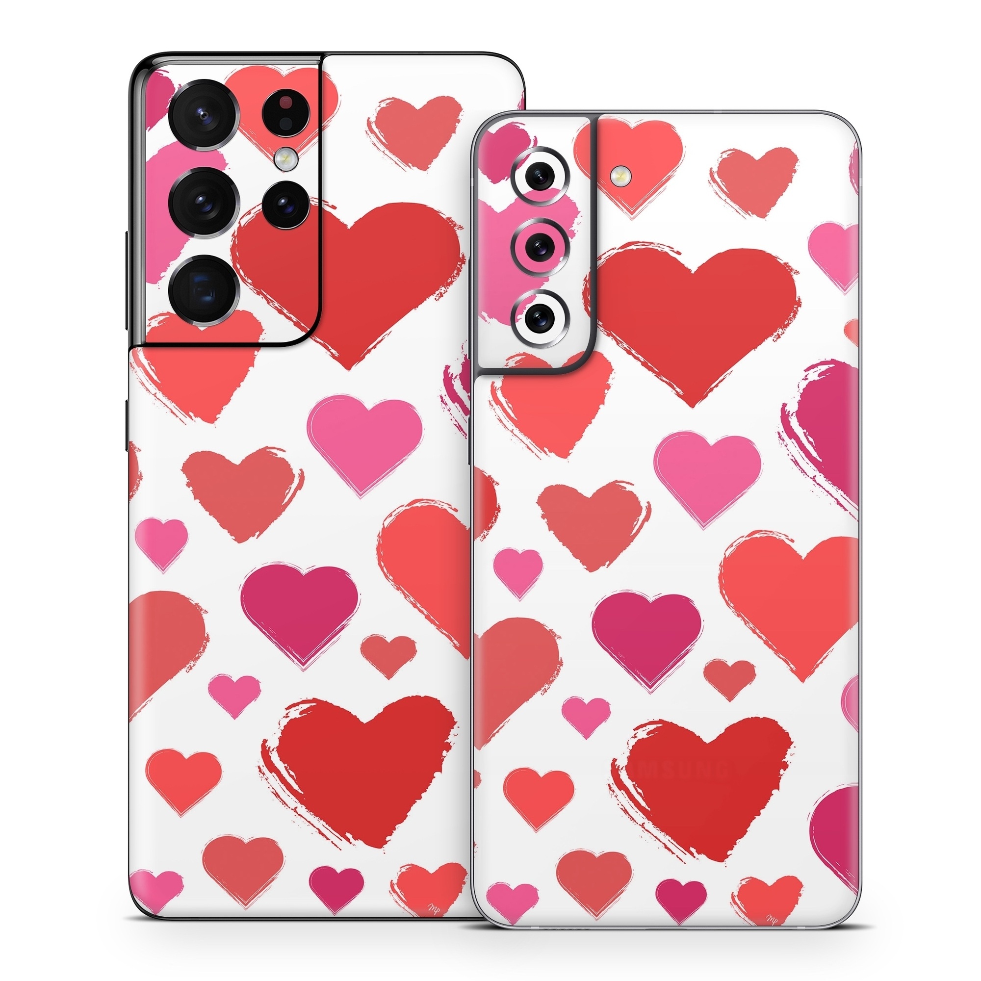 Samsung Galaxy S21 Series Skin design of Photograph, Organ, Human body, Red, Pink, Material property, Pattern, Font, Magenta, Heart, with white, red, pink colors