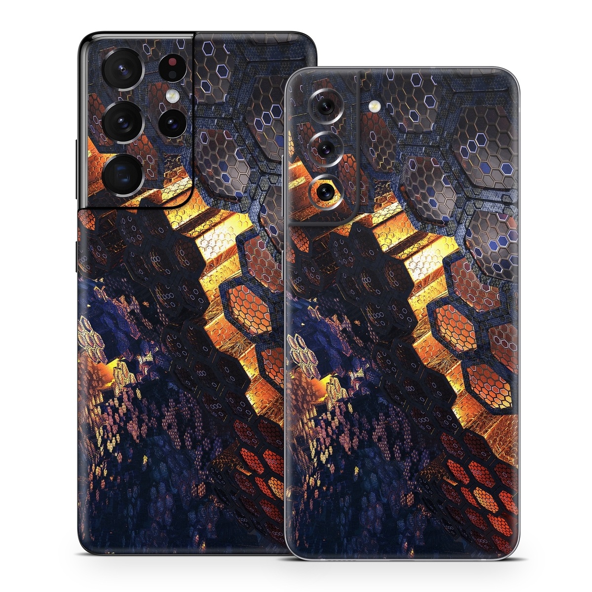 Samsung Galaxy S21 Series Skin design of Geological phenomenon, Sky, Water, Cobblestone, Rock, Reflection, Colorfulness, World, Art, with black, red, green colors