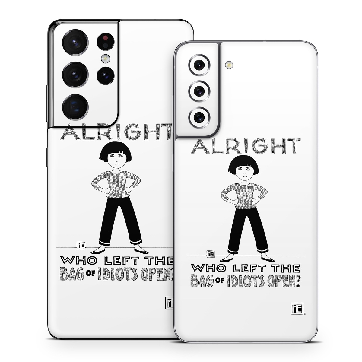 Samsung Galaxy S21 Series Skin design of Font, Poster, Illustration, with black, white colors