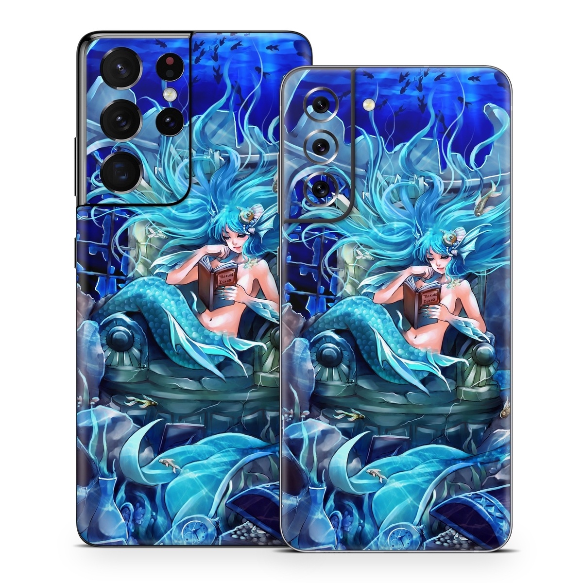 Samsung Galaxy S21 Series Skin design of Cg artwork, Fictional character, Electric blue, Illustration, Art, Mythology, Dragon, Games, Mythical creature, with blue, black, yellow, white colors