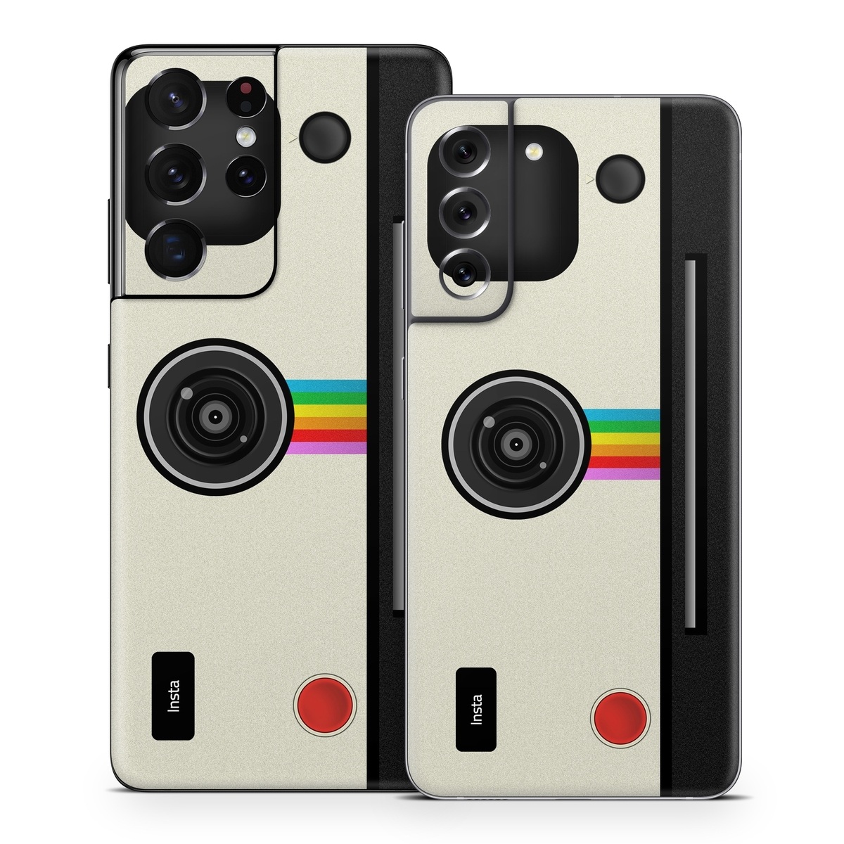 Samsung Galaxy S21 Series Skin design of Cameras & optics, Camera, Technology, Circle, Electronic device, Electronics, Colorfulness, with gray, black, red colors