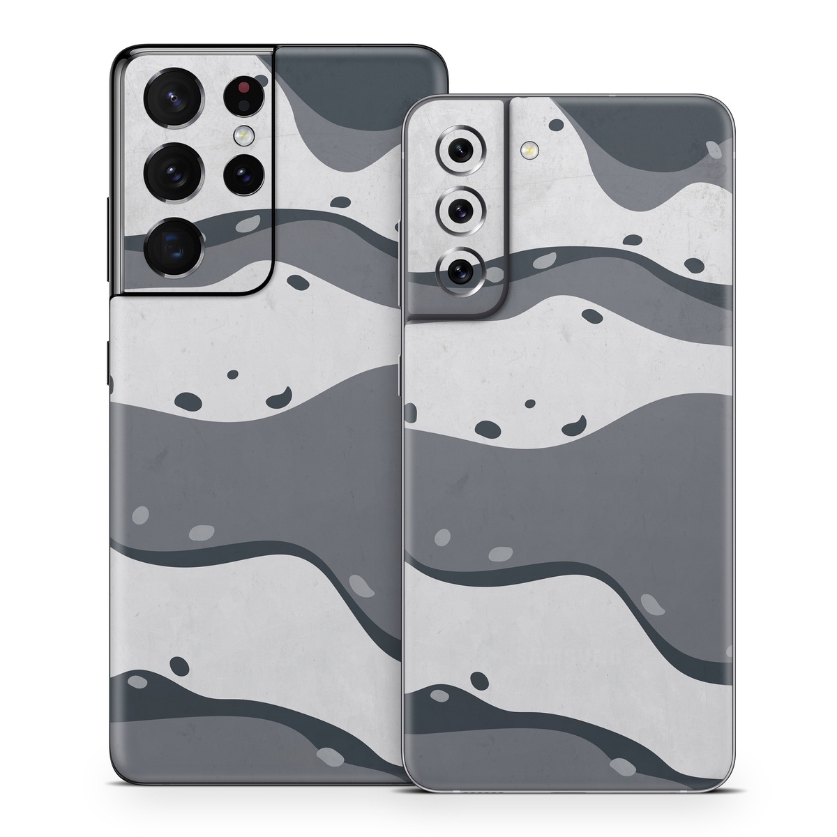 Samsung Galaxy S21 Series Skin design of White, Pattern, Water, Design, Illustration, Black-and-white, Metal, Drawing, Style, with black, white, gray colors