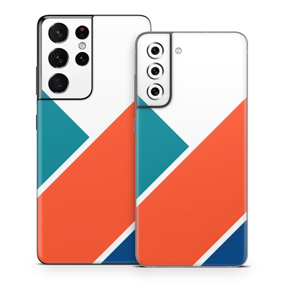 Samsung Galaxy S21 Series Skin design of Blue, Orange, Line, Turquoise, Flag, Electric blue, Pattern, Parallel, with white, blue, red, orange, green colors