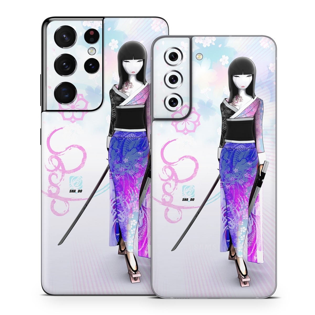 Samsung Galaxy S21 Series Skin design of Clothing, Fashion illustration, Fashion model, Pink, Fashion, Purple, Fashion design, Dress, Barbie, Illustration, with white, pink, purple, black, blue colors