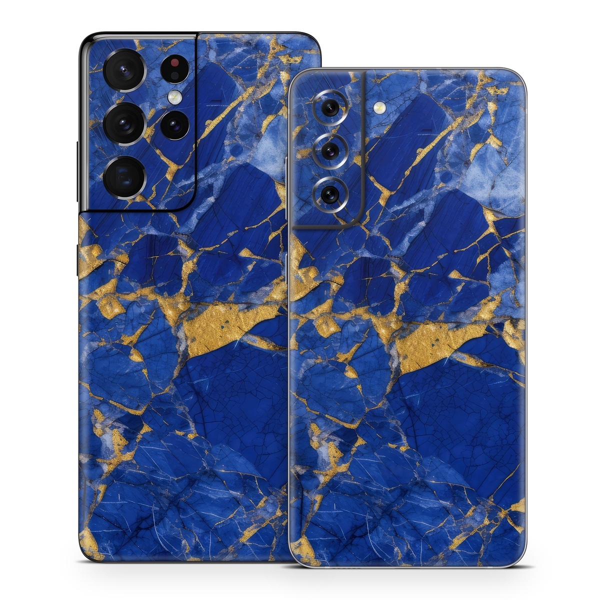 Samsung Galaxy S21 Series Skin design of Liquid, Blue, Azure, Fluid, Pattern, Electric blue, Tints and shades, Transparent material, Water, Symmetry, with blue, yellow, brown, orange colors