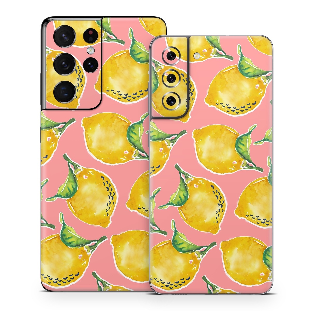 Samsung Galaxy S21 Series Skin design of Yellow, Plant, with yellow, green, pink colors