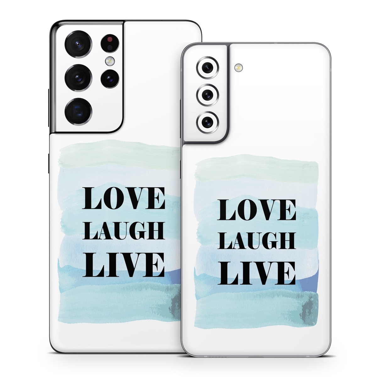 Samsung Galaxy S21 Series Skin design of Rectangle, Sleeve, Font, Linens, Pillow, Electric blue, Logo, Bedding, Facial hair, Brand, with white, black, blue, purple, green colors